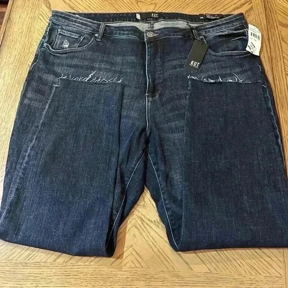 NWT Kut From The Kloth Jeans Reese Fab Ab Ankle Straight Leg High Rise raw hem - Picture 4 of 11